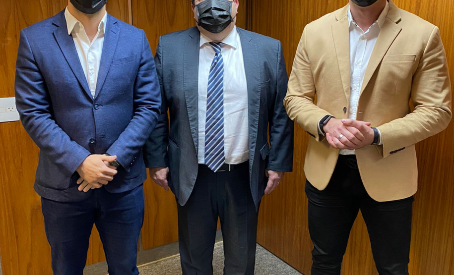 Presidente do CETRAN/PR, Felipe Flessak; Presidente do CETRAN/SP, Frederico Arantes e Conselheiro Delegado Leonardo Bueno